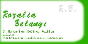 rozalia belanyi business card